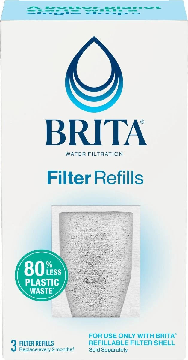 Brita® Refillable Water Filtration System Filter Refills, 3 Count
