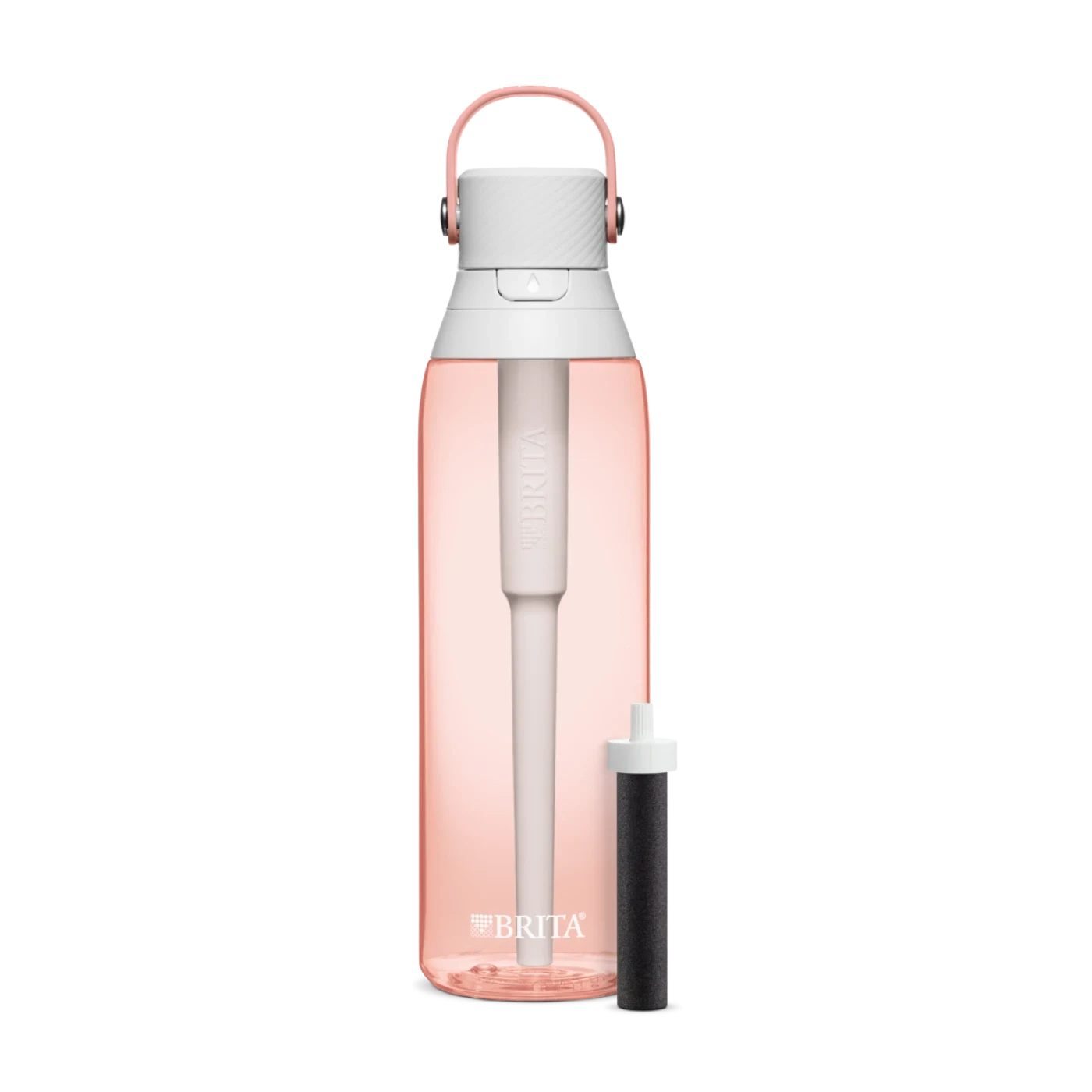 Premium Filtering Water Bottle - Hard Sided Plastic, 26oz-Blush