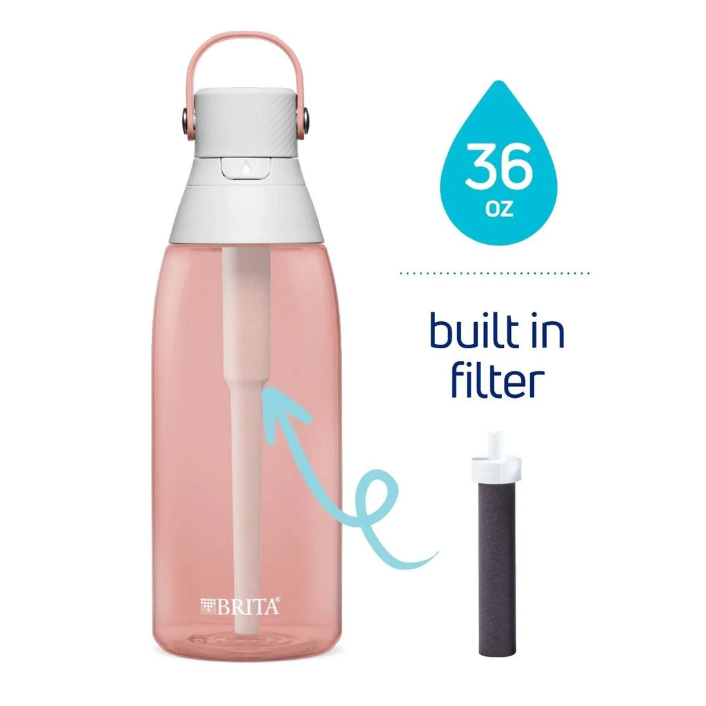 Premium Filtering Water Bottle - Hard Sided Plastic, 36oz