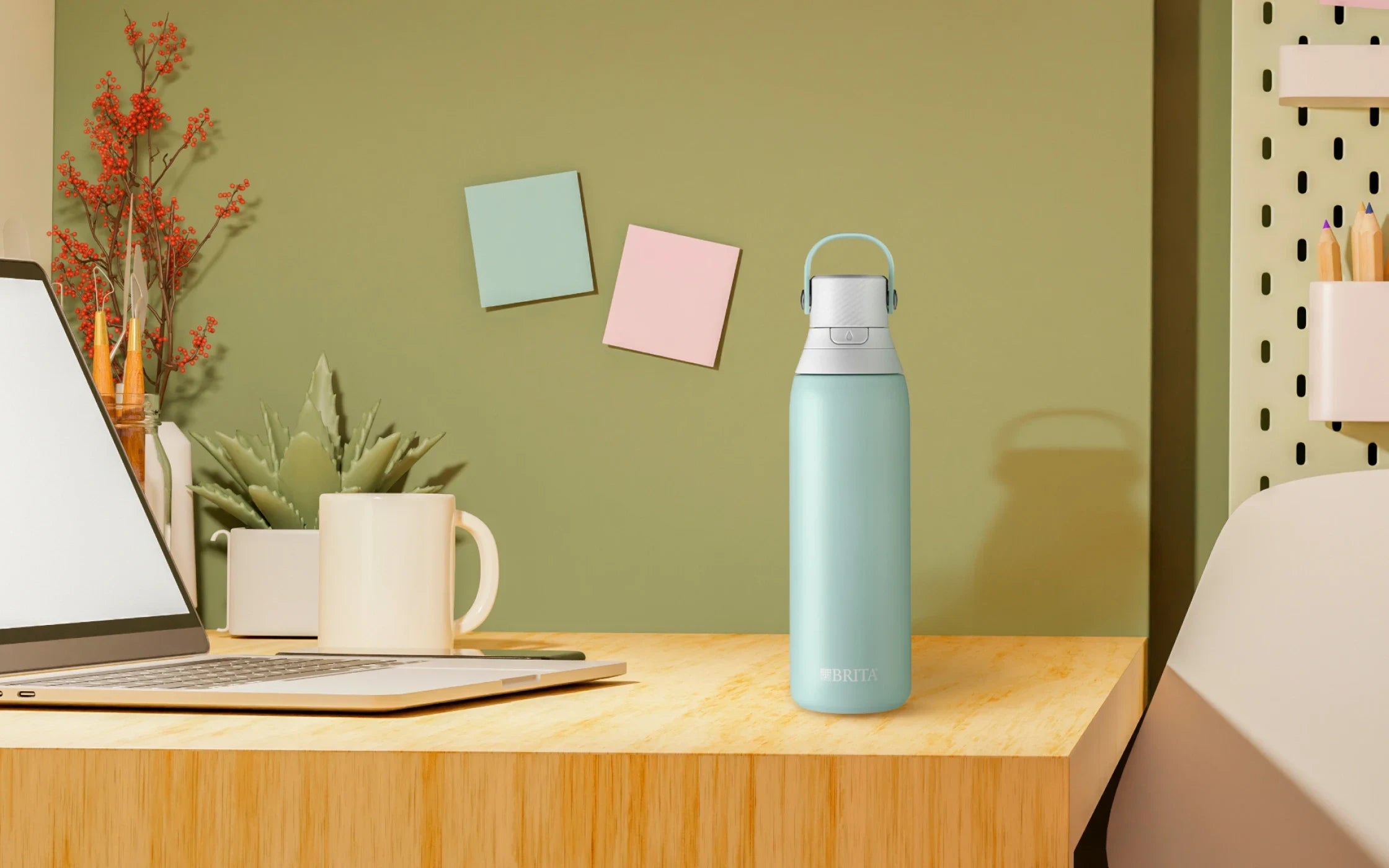 Premium Filtering Water Bottle - Stainless Glacier, 20oz